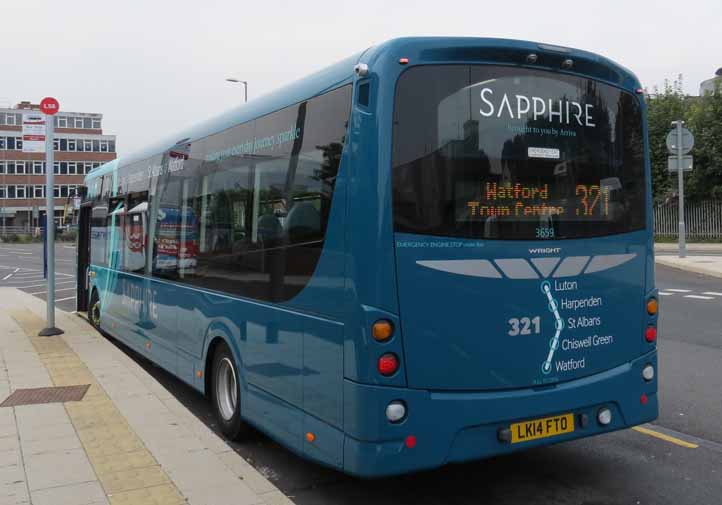 Arriva Shires Wright Streetlite Sapphire 3659